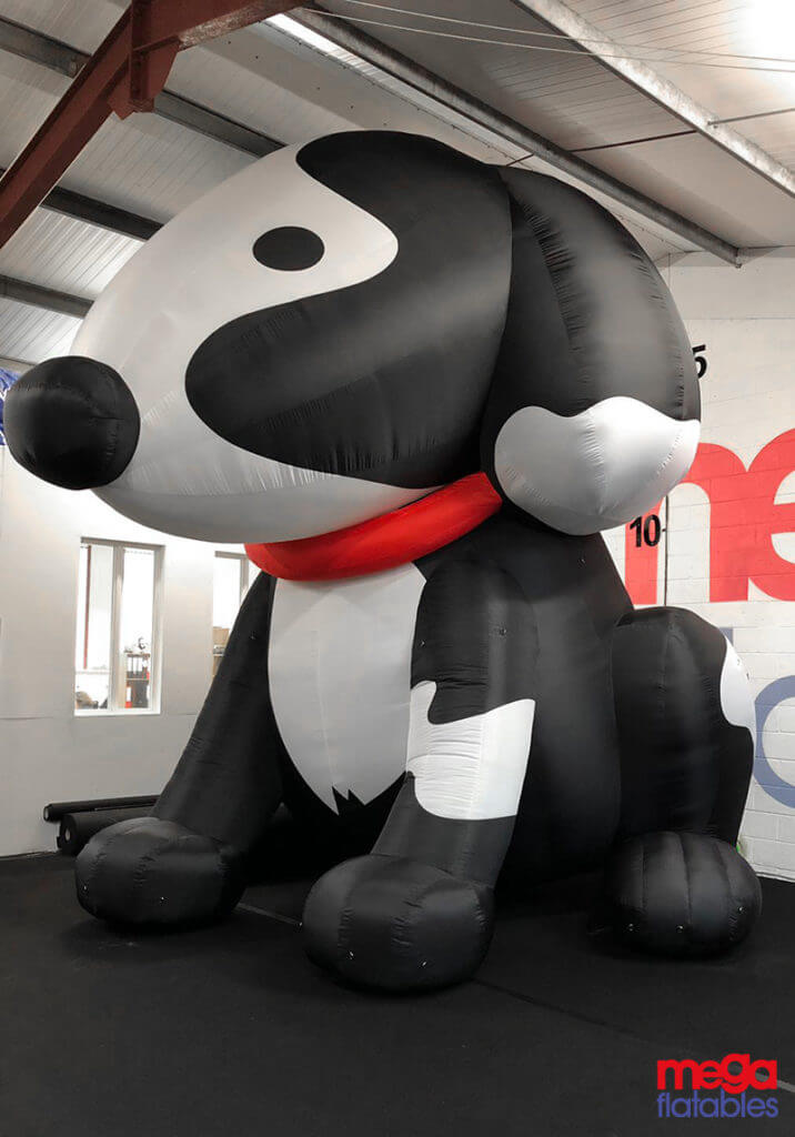 Giant Inflatable Black and White Dog
