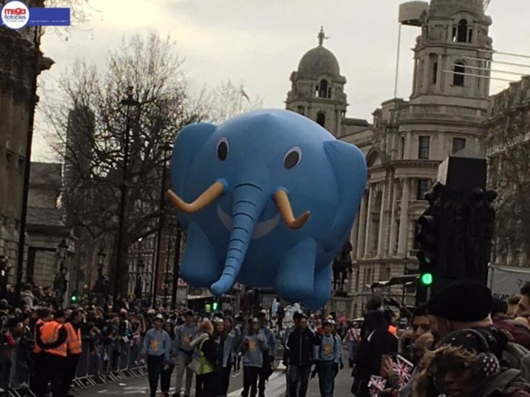 Giant Inflatable Blue Elephant Parade Animal