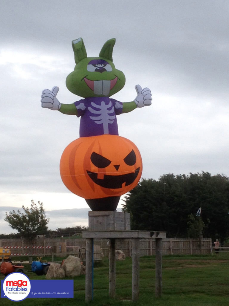 Giant Inflatable Halloween Bunny and Pumpkin