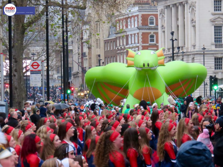 Giant Inflatable Green Dragon within Parade