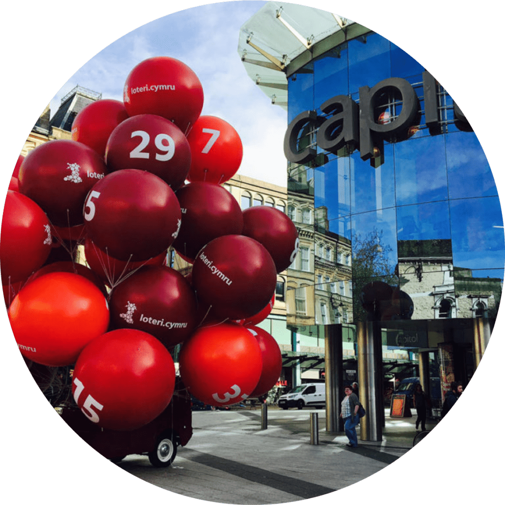 Red numbered balloons inflatables
